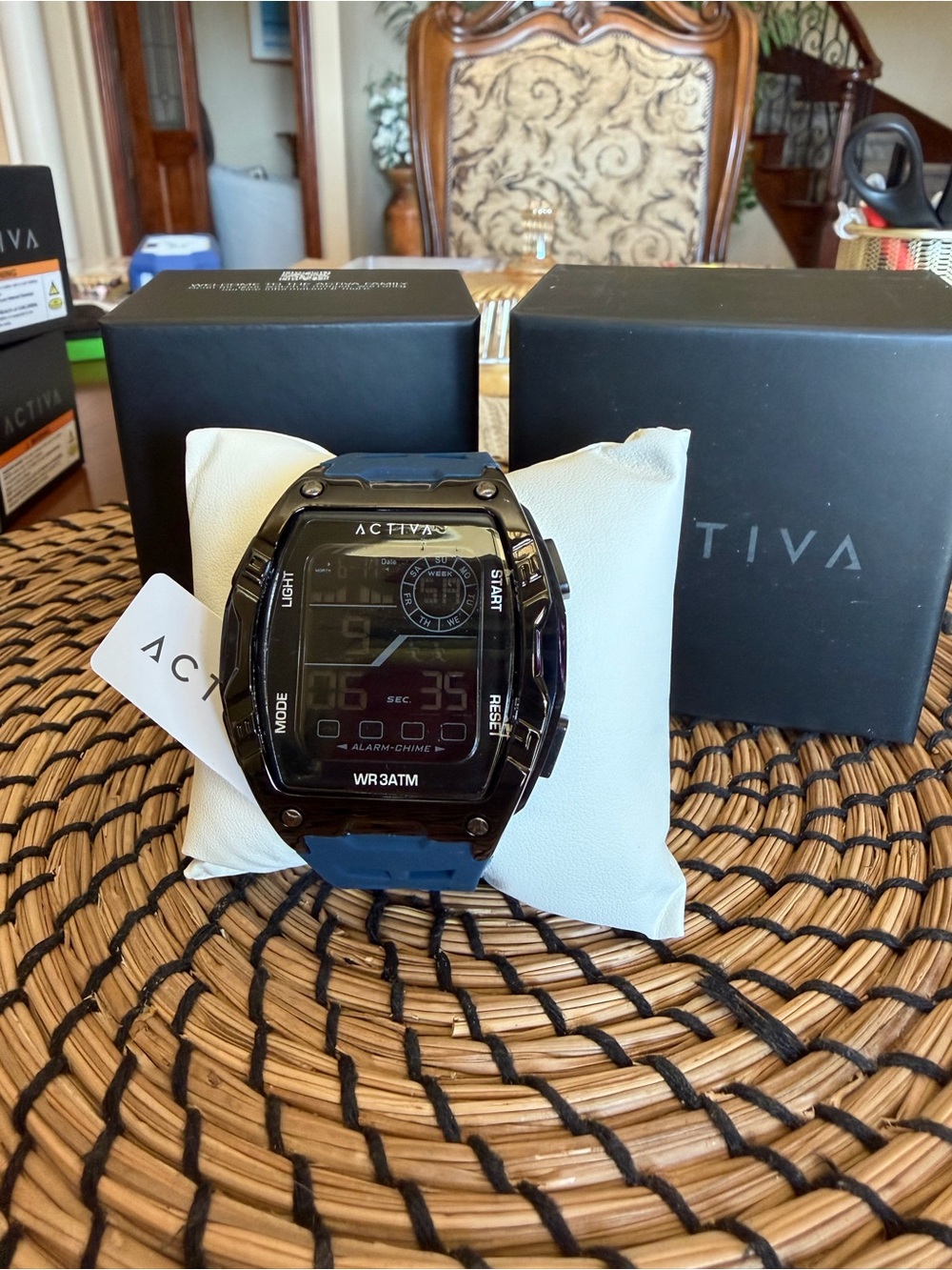 NWT Invicta Activa Digital Sports Watch - Black Case & Dark Blue Silicone Strap
